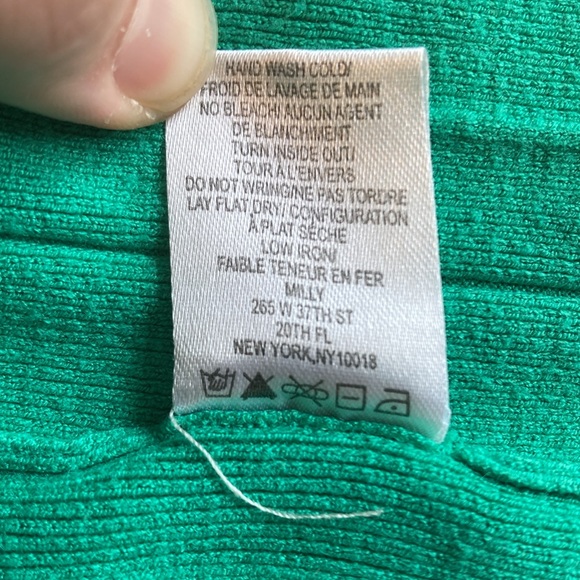 Milly Minis Girl Size 6/7 Green Josephine Pleated Ribbed Knit Flounced Hem Dress - Picture 7 of 10